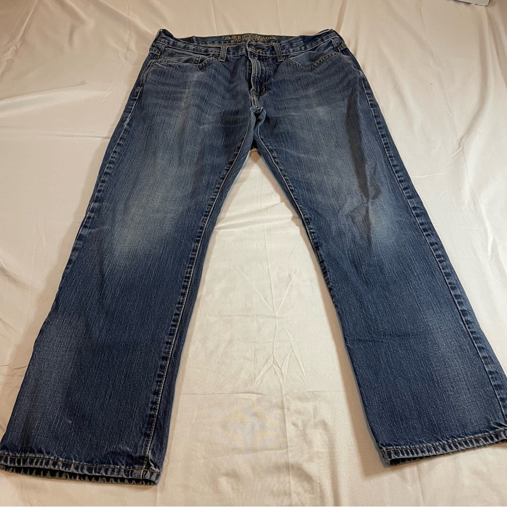 American Eagle Original Straight Jeans Mens 34x30 Blue Denim Medium Wash Cotton